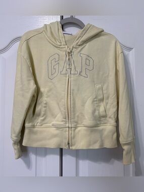 GAP Light Yellow Full-Zip Hooded Sweatshirt
